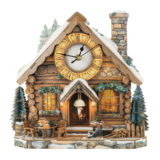 Cutywood 3D Wooden Puzzles for Adults Clock-Wooden House Design Model Kit-Mechanical DIY Pendulum Clock with Roman Numerals-Desk Home Office Decor Personalized Gift for DIY Lovers