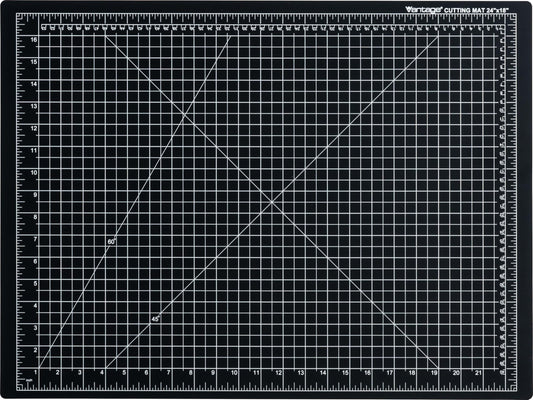 Dahle Vantage 10792 Double-Sided Premium Self-Healing Cutting Mat, 18"x24", 1/2" Grid, 5 Layers for Max Healing, Perfect for Crafts & Sewing, Black