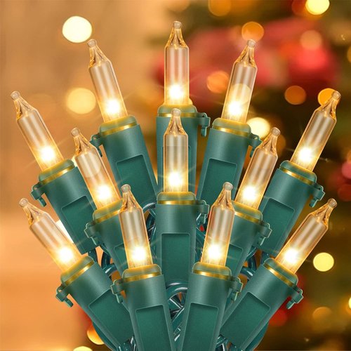 Hopolon Clear Christmas Lights Set - 50 Count Mini String Lights | 13 Feet Warm White for Indoor/Outdoor Decor