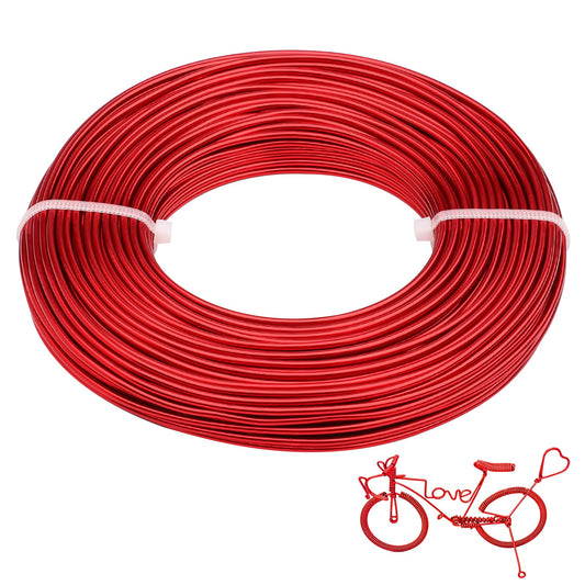 12 Gauge Aluminum Wire 100FT, 2mm Bendable Metal Anodized Aluminum Wire for Sculpting Jewelry Making Crafts Wreath Beading Floral(Red)