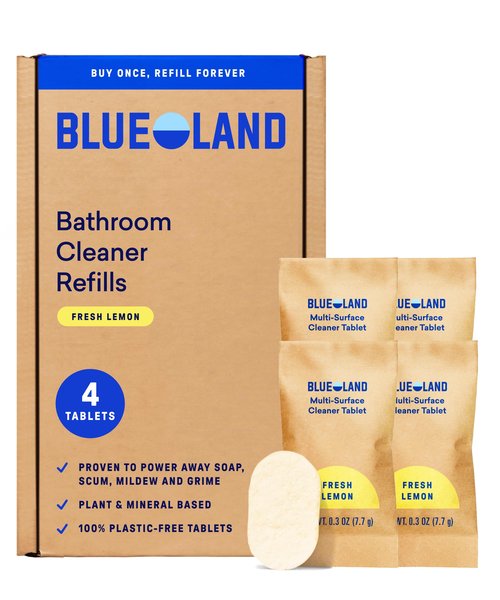 BLUELAND Multi-surface Cleaner, 4-Pack Refill, Fresh Lemon Scent, All-Purpose, Eco-Friendly Cleaning Supplies, 4 x 24 Fl oz