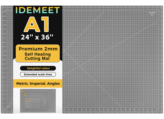 Premium 24" x 36" Large Self Healing Sewing Mat, 5-Ply Rotary Cutting Mat for Quilting, Double-Sided Cutting Board for Crafts Cutting Fabric Leather Modeling Projects, Anthracite Gray A1