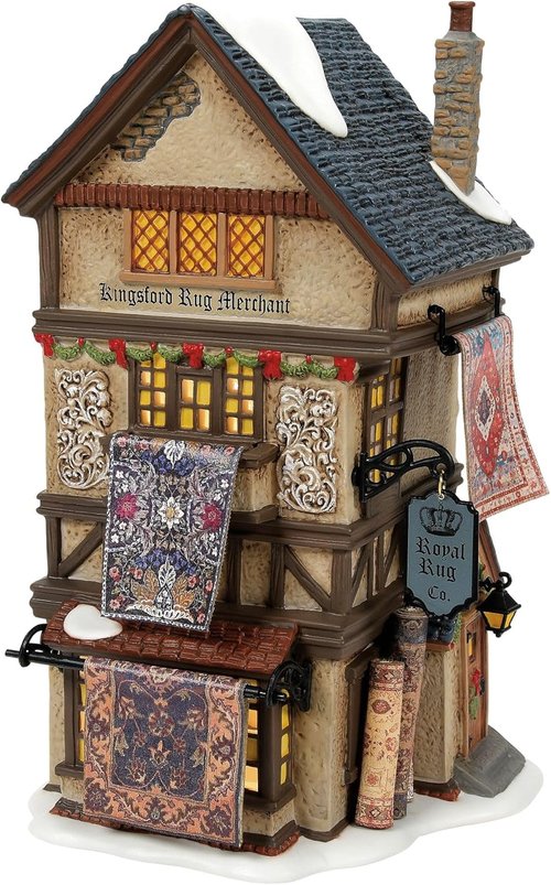 Department 56 Kingsford Rug Merchant Shop - Light Up Building, 8.46 Inch, Multicolor Decor