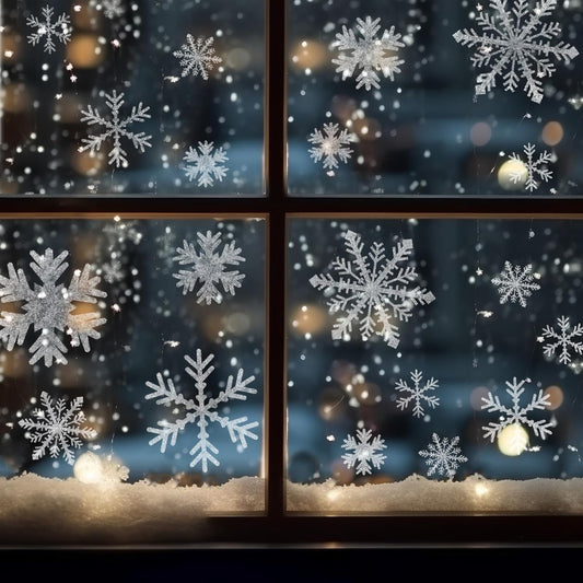 Weysat Winter Snowflake Stencils - 3 Pcs Reusable Craft Templates for Walls, Windows & More