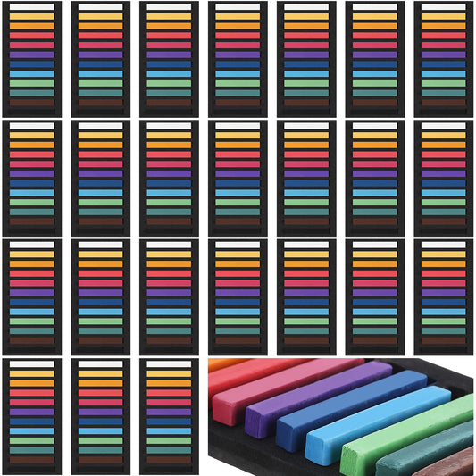 Watersay 288 Pcs Soft Pastels for Artists Color Pastels Set Square Chalk Sticks 24 Boxes 12 Assorted Colors Art Drawing Painting Supplies for Parties, Donations, 60 mm
