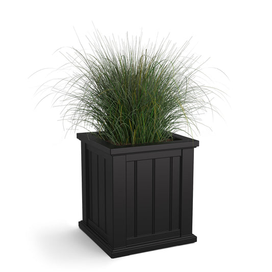 Mayne Cape Cod 16-Inch Square Planter – Self-Watering, Weather-Resistant Planter for Flowers – Durable Outdoor Design for Patio, Porch, or Entryway