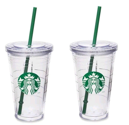Starbucks Grande Insulated Travel Tumbler 16 OZ Double Wall Acrylic 2 Pack Set