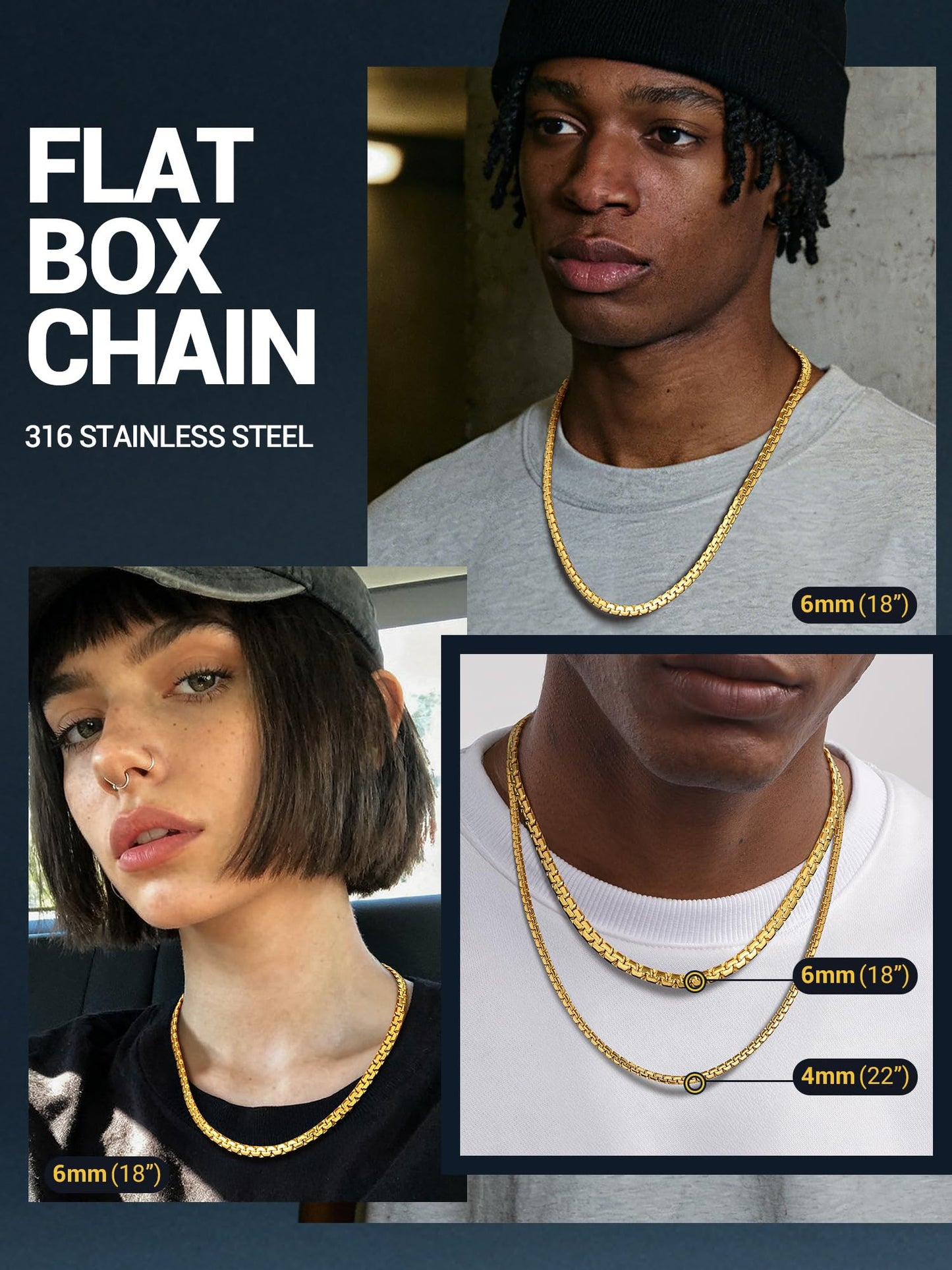 PROSTEEL Rappers Chain for Men Jewelry Layering Layered Long Chain Necklaces