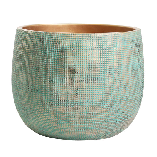 Olly & Rose Bali 10 Inch Ceramic Cement Plant Pot - Indoor & Outdoor Planters - Garden and Flower Pot
