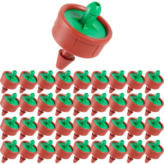 200Pcs 0.25 GPH Pressure Compensating Irrigation Spot Drippers,Constant Flow Barb Outlet Watering Dripper Emitters Heads Parts for 1/4 Inch Watering Tubing Line for Garden Pots Plant Irrigation System