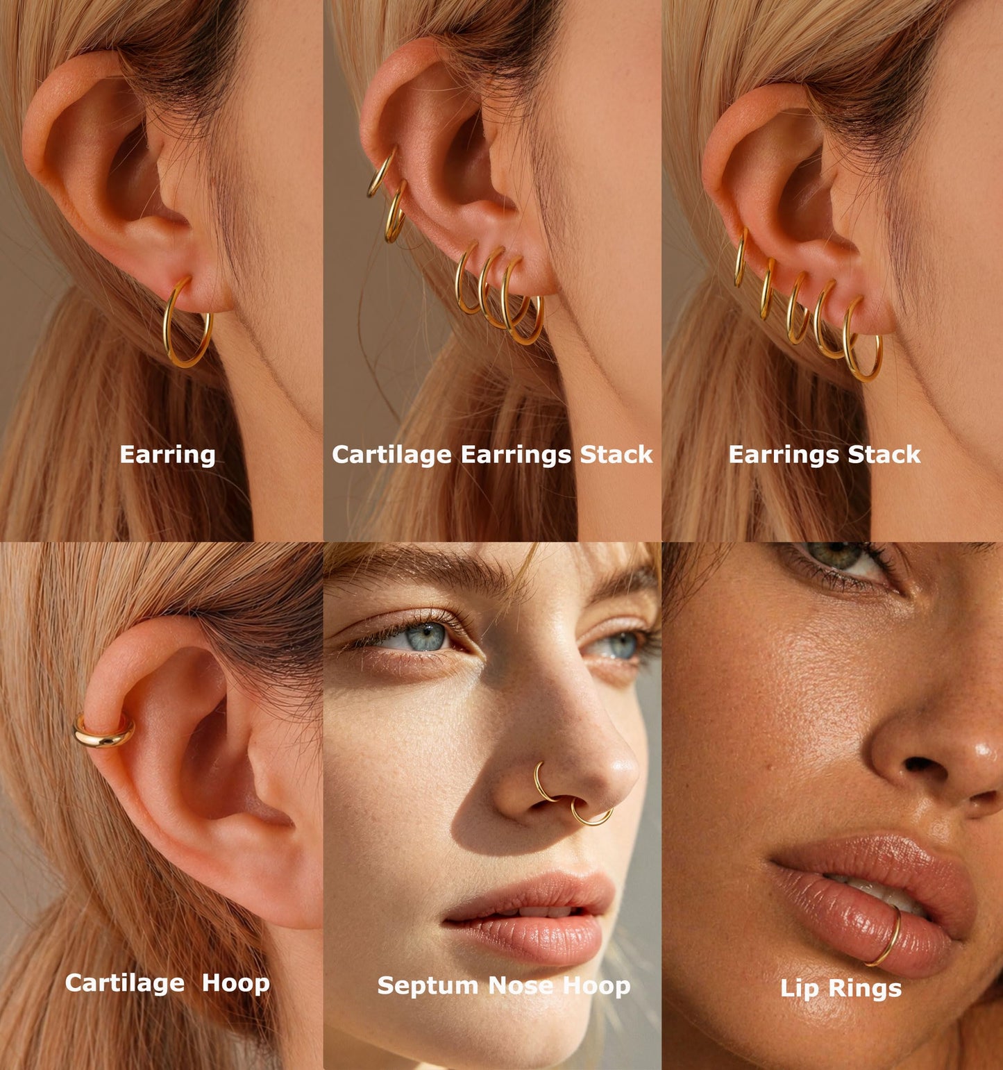PLOMFOV Clip On Hoop Earrings for Women Small Black Plated Clip On Earrings Women Fake Hoop Earrings Non Pierced Earrings 14mm-18mm