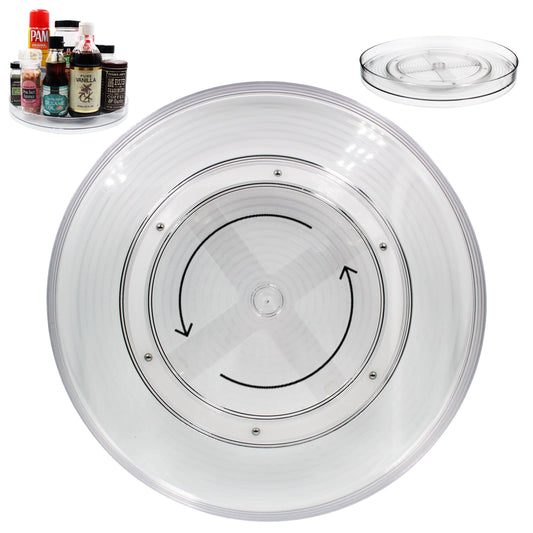 Lazy Susan Turnable Organizer for Cabinet – 11.5 Inches Clear – Heavy Duty Plastic – Multifunctional and Practical Design – Ideal for Kitchen, Under Sink, Bathroom (1 Pack)