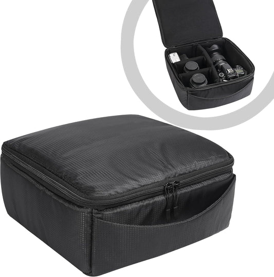 AYVANBER Water Resistant Camera Insert Bag DSLR SLR Camera Case Upgraded Version and Lens Storage Carrying Case (Black)