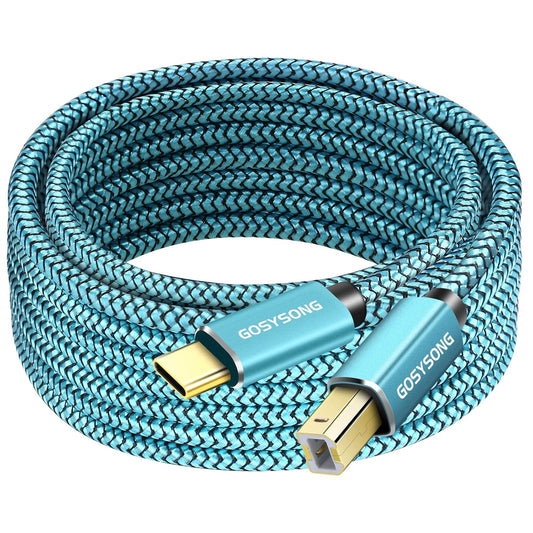 10ft USB C to USB B Printer Cable - High Speed Compatible with Printer, Scanner, Fax Machine, Midi Keyboard