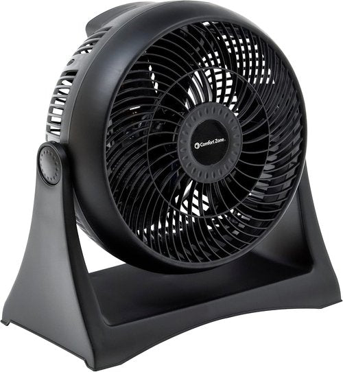 Comfort Zone 8-Inch Table Fan - 3-Speed Wall Mountable Personal Fan with 180° Tilt for Home & Office
