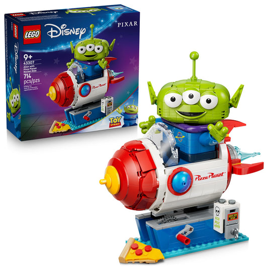 LEGO Disney and Pixar Toy Story Alien with Pizza Planet Rocket Ride - Building Toy for Girls & Boys, Ages 9+ - Disney Gift Idea - Kids Bedroom Decor - 43307