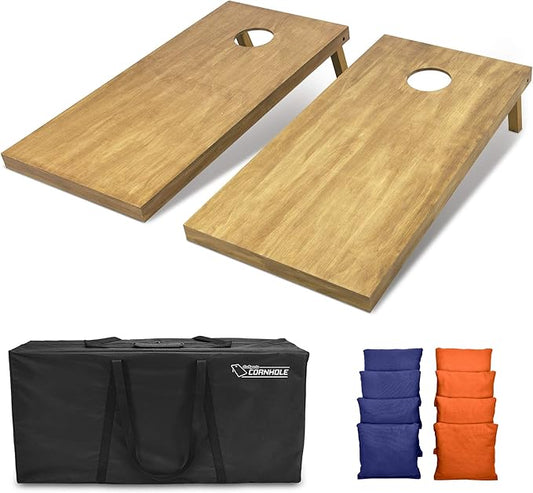 GoSports 4 ft x 2 ft Regulation Size Wooden Cornhole Boards Set - Includes Carrying Case - Full Regulation Size Bean Bag Toss Boards