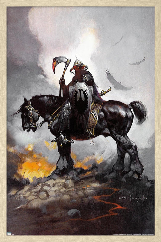 Frank Frazetta - Death Dealer 1 Wall Poster, 22.4L" x 14.7W", Blonde Framed Version