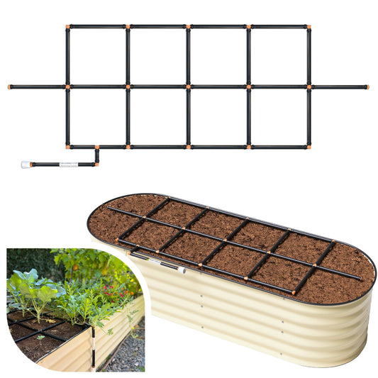 Garden Grid Watering System - 2x6 Cornerless | Raised Garden Bed Drip Irrigation System, But Better | Pre-Assembled, Waters Every Plant | Ideal for Beds w/Corner Posts or Curved Ends | 22.5"x66"