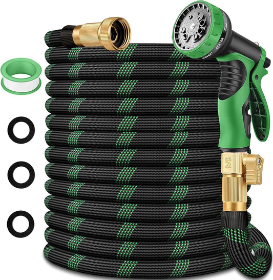 25 ft Garden Hose, Flexible Ultra Lightweight Durable Garden Hose, Kink-Free Water Hose with 10 Function Sprayer - Non-Shrinking Garden Hoses, Easy to Store,All-Weather, Car Washing Pipe Garden Hoses
