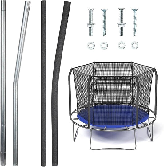 Blulu Trampolines Single Enclosure Pole Set Trampoline Replacement Parts Upper and Lower Enclosure Kit Net Poles with Foam Sleeve