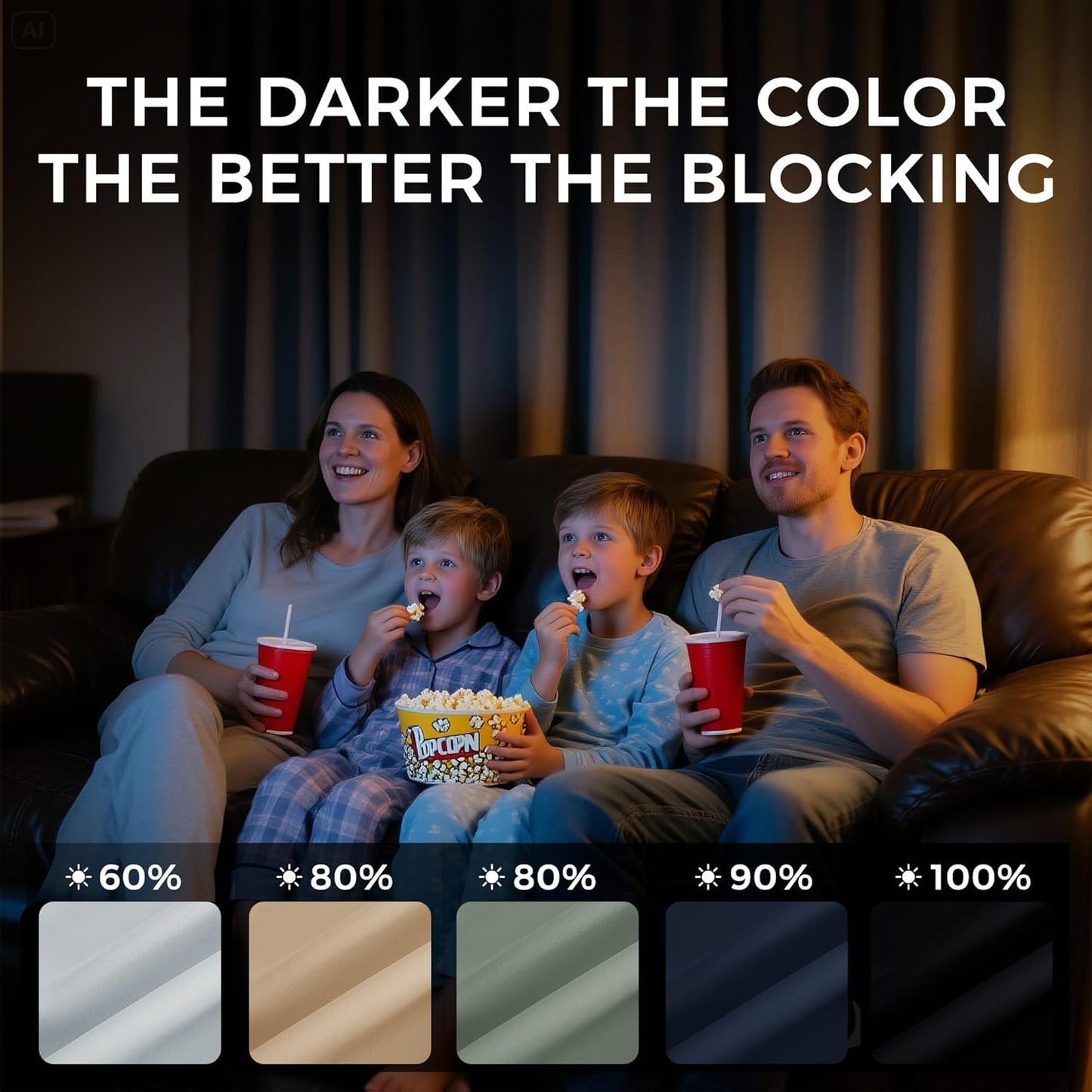 NICETOWN Room Darkening Curtains - Greyish White Drapery Panels, 52" x 90" for Ultimate Light Control