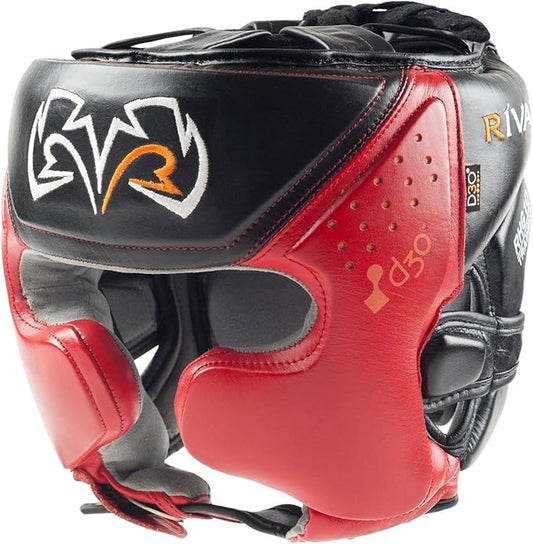 RIVAL Boxing RHG10 Intelli-Shock Headgear, D3O Front and Side Padding, Hook and Loop Back Adjustment with Lace on Top, and Anatomical Rear Head Pad Every Time