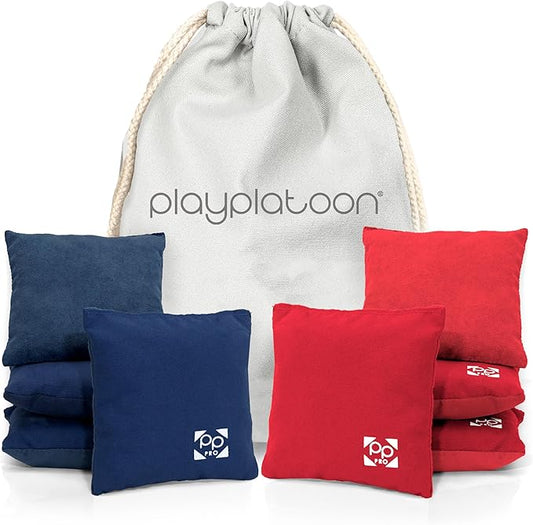 Professional Cornhole Bags - Set of 8 Regulation All Weather Double Sided - Sticky Side/Slick Side Bean Bags for Pro Corn Hole Game
