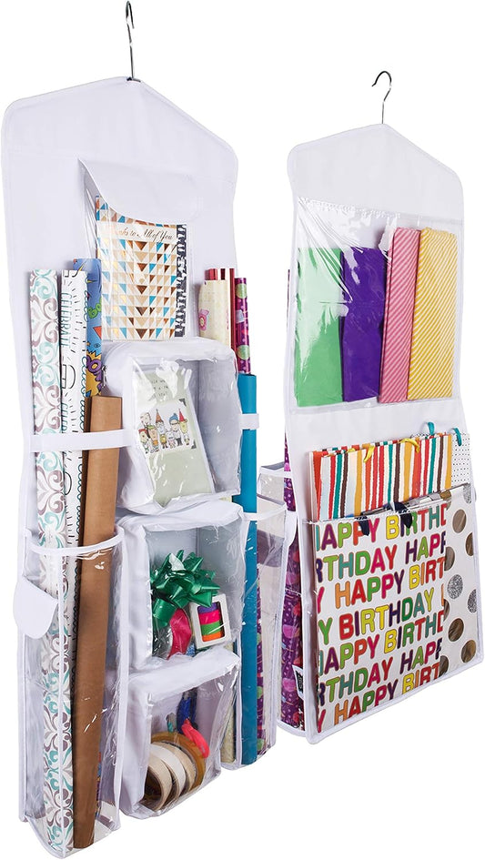 Regine Switzerland Double-Sided Gift Bag & Wrap Organizer - Stylish White Design