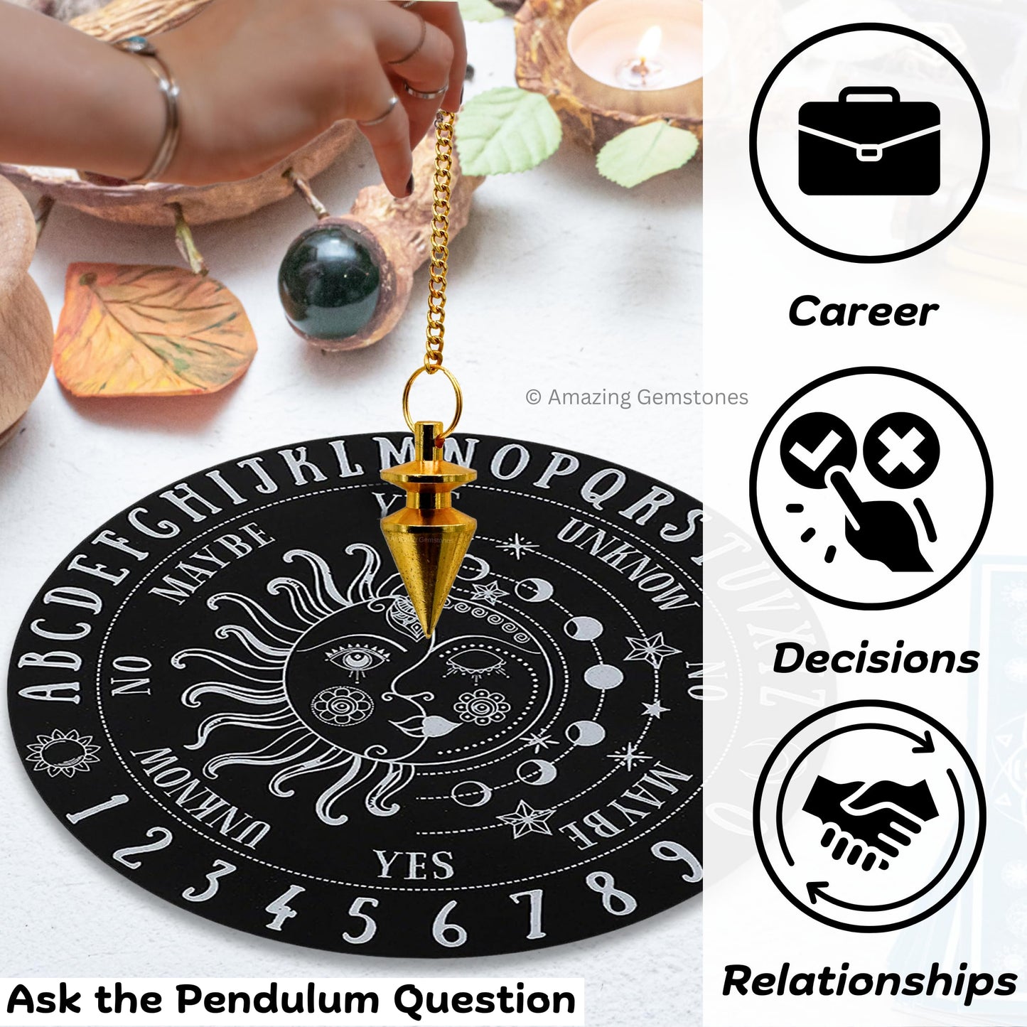 Amazing Gemstone Healing Metal Pendulums for Divination, Gold Cone Steel Copper Pendulum High Energy Pendulo de Bronce Pendulos de Mesa MP4
