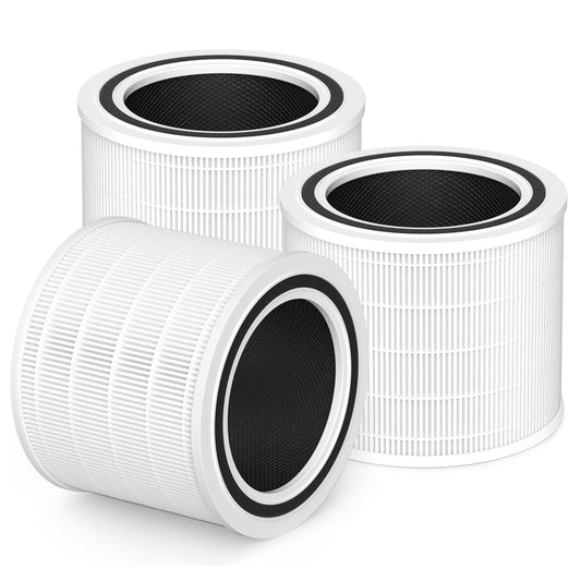 PETOX Core 200S Replacement Filter Compatible with LEVOIT Core 200S and Core 200S-P Smart WiFi Air Purifier, 3-in-1 High-Efficiency Activated Carbon Filter, Core 200S-RF, White, 3 Pack