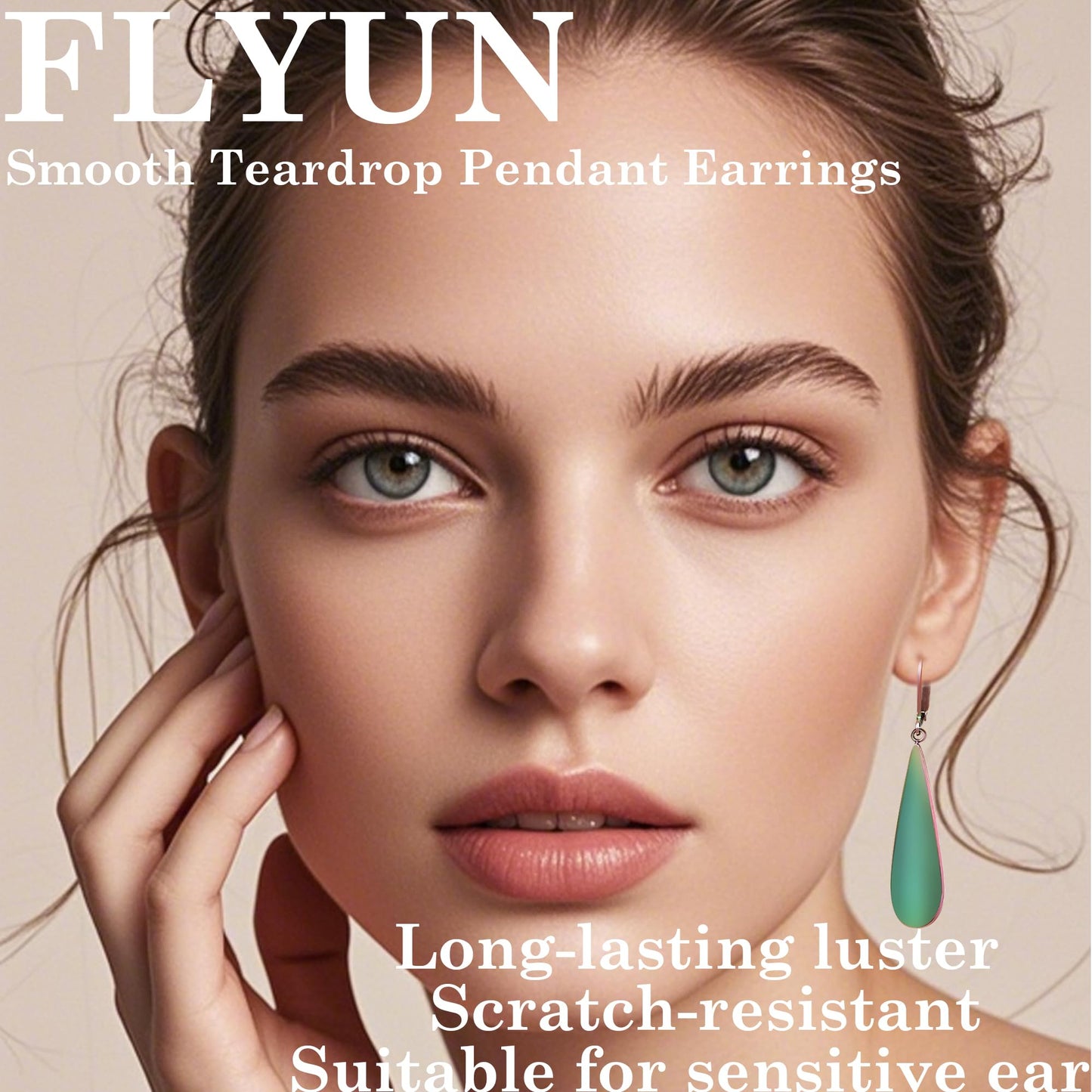 FLYUN 18k Gold Plated Long Teardrop Dangle Earrings For Women Trendy-Hypoallergenic Lightweight Leverback Dangle Earrings For Jewelry Gift(RAINBOW)