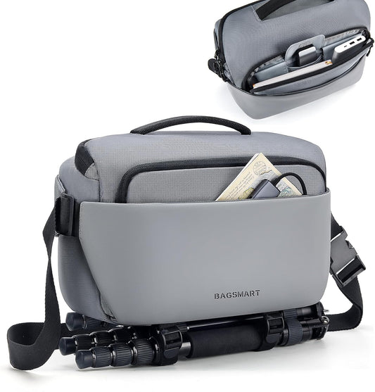 BAGSMART Camera Sling Bag, Small Camera Bags for Photographers with Tripod Holder, Waterproof DSLR/SLR/Mirrorless