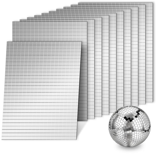 18000 Pieces Mirror Mosaic Tiles, 5 x 5 mm Self Adhesive Mirror Stickers, Real Glass Mini Square Mirrors, Disco Ball Stickers for Crafts DIY Home Decorations