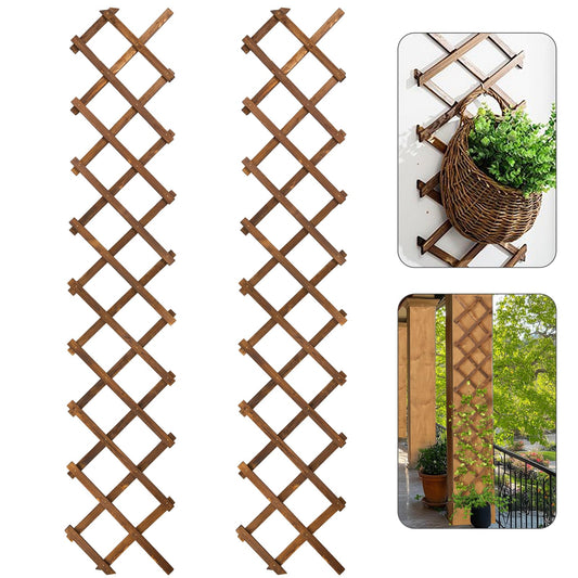 2Packs 13x78in Expandable Wood Wall Trellis for Climbing Plants Outdoor - Lattice Panels for Outside Indoor Balcony Patio Garden, Ideal for Ivy, Vines, Clematis, Roses