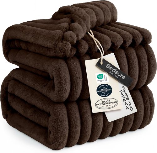 Bedsure GentleSoft Full Blanket - Cozy Dark Chocolate Throw for Bed, Perfect for Women & Girls, 84x90 Inches