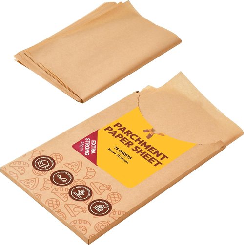 Katbite Unbleached Parchment Paper Sheets - 75 Pcs Heavy Duty Non-Stick 12x16 IN for Baking & Air Fryer