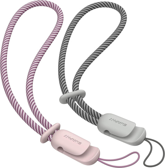 2 Pack 2-Color SURPHY Phone Lanyard for Cellphone Case, Phone Wrist Strap for Case, Cellphone Strap with Braided, Charm