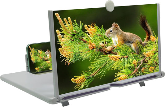 Ailenyun 14" 3D 14 inches) Mobile Phone Screen Magnifier, HD Projector for Movies & Videos, Foldable Stand with Screen