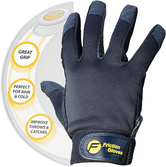 Ultimate Frisbee Gloves - Rubberized Palm & Fingers for Amazing Grip in All Conditions - Play Your Best in Any Weather