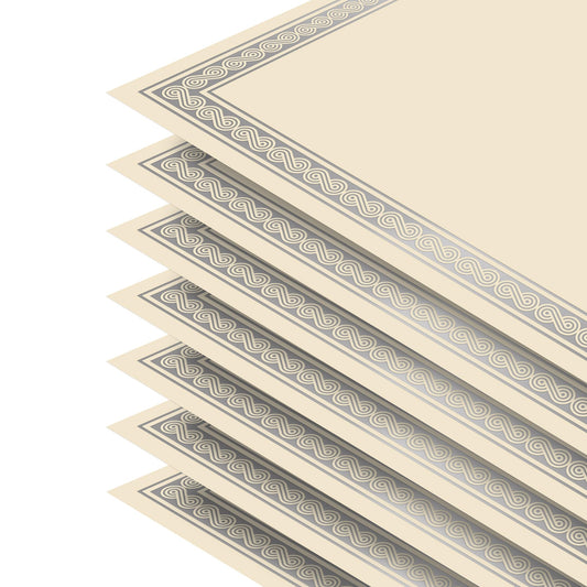Better Office Products 50 Sheet Award Certificate Paper, Silver Foil Metallic Border, Ivory Letter Size Blank Paper, Diploma Certificates, Laser and Inkjet Printer Friendly, 8.5 x 11 Inches