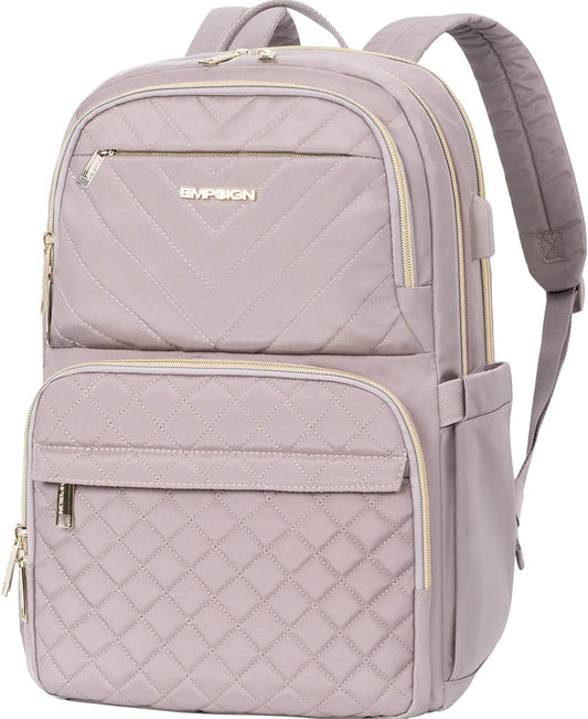 Backpack 15.6 Inch Backpack, 30L Backpack, EMPSIGN Laptop Purse for Women and Men with USB Charging Port, Travel Water