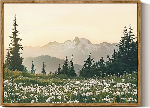 InSimSea Framed Canvas Wall Art - Vintage Forest Landscape Oil Painting | 12x16 Inch Home Decor