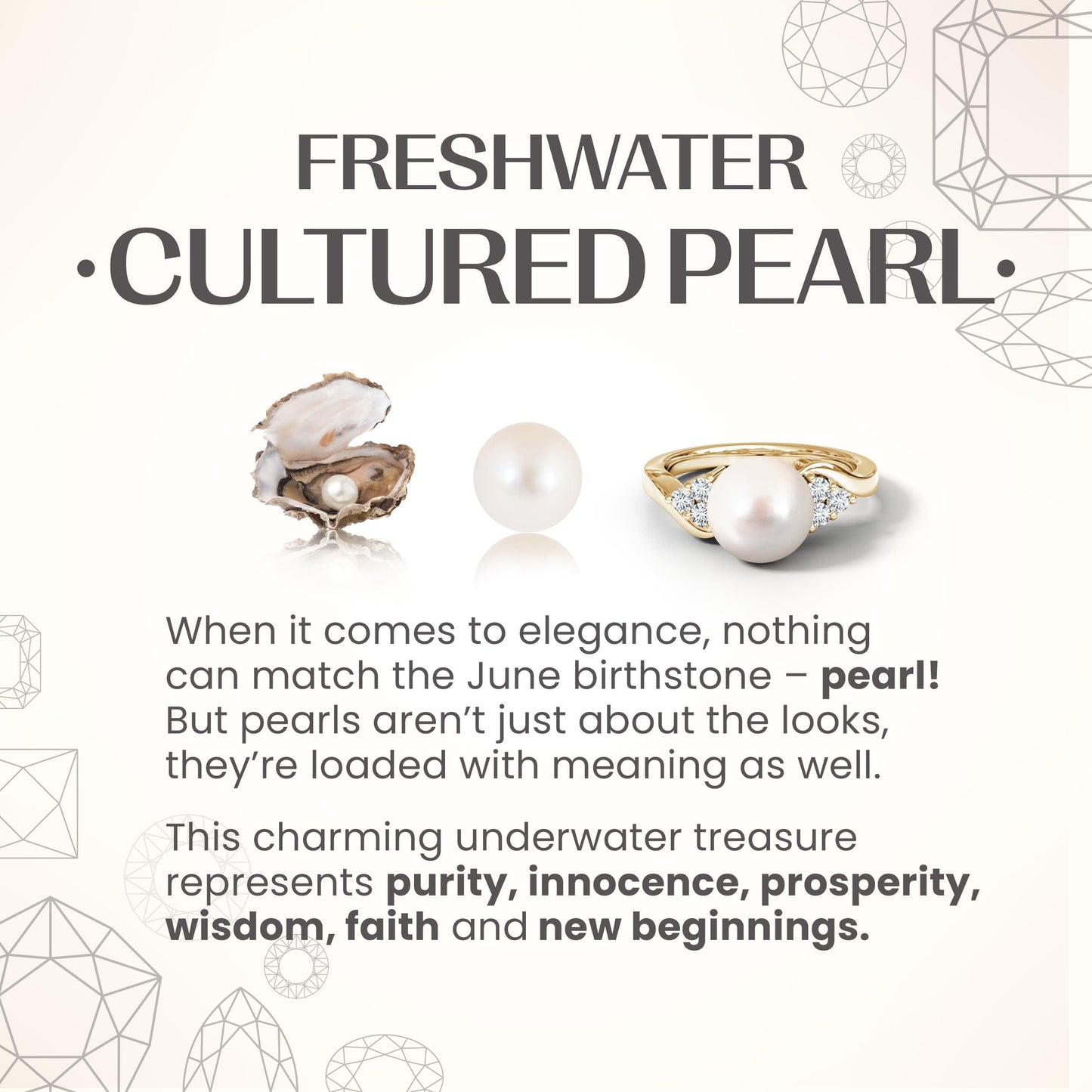 Angara Freshwater Pearl Solitaire Pendant for Women | 10mm Round Freshwater Cultured Pearl Diamond Solitaire Pendant Necklace in Sterling Silver | June Birthday, Gemstone Jewelry Gift | AA