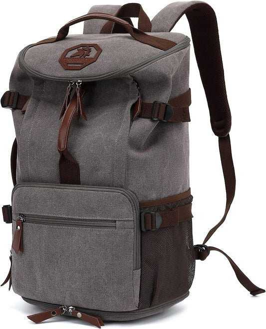 Backpack 4-Way Kalesi Gym Duffle Bag Vintage canvas with Shoes Compartment for travel Sport Hiking laptop (Vintage