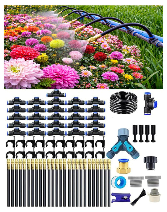 Drip Irrigation System,Automatic Garden Watering System, 360 Adjustable Mist Sprayer Nozzle, High Volume Water Flow Rotating Sprinkler Head for Garden,Patio,Potted Plants, Fine Misting to Jet Spray