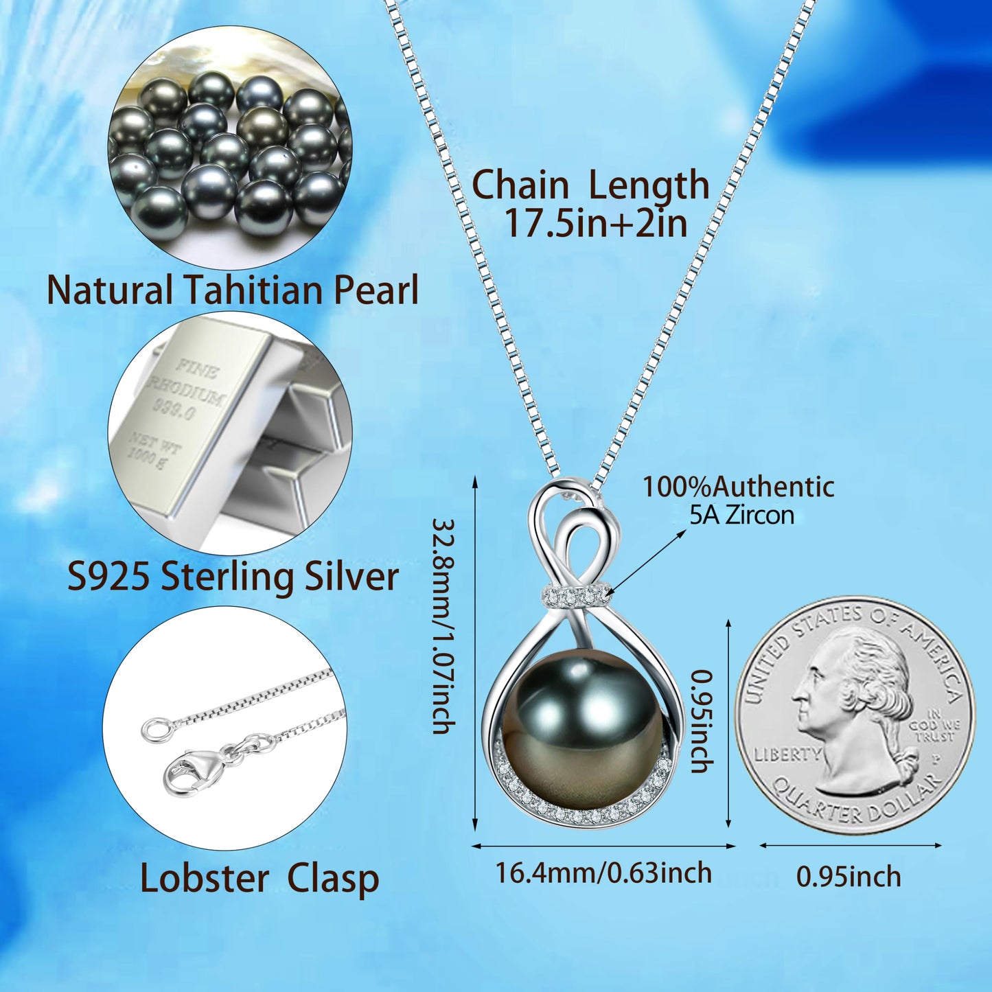 NONNYL Gifts For Wife Women Wedding Anniversary - Mothers Day Gifts- Valentine's Day - Birthday Gift for Women Her Mom Wife Girlfriend Grandma on Tahitian Black Pearl Necklace for Women Christmas Romantic Luxury Jewelry