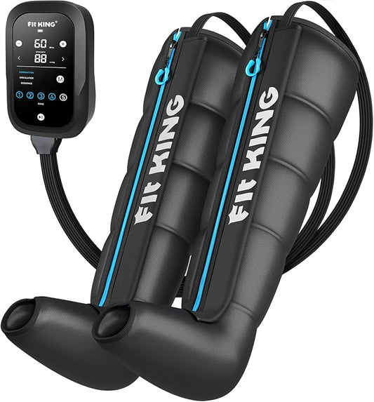 FIT KING Upgraded Leg Massager Recovery Boots, Professional Air Compression Recovery System for Circulation & Fast Athlete Recovery, Cordless Rechargeable Compression Boots (Large)