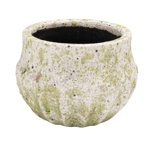 Creative Co-Op Medium Terra-Cotta Planter with Crackle Glaze and Terrazzo Finish, Multicolor