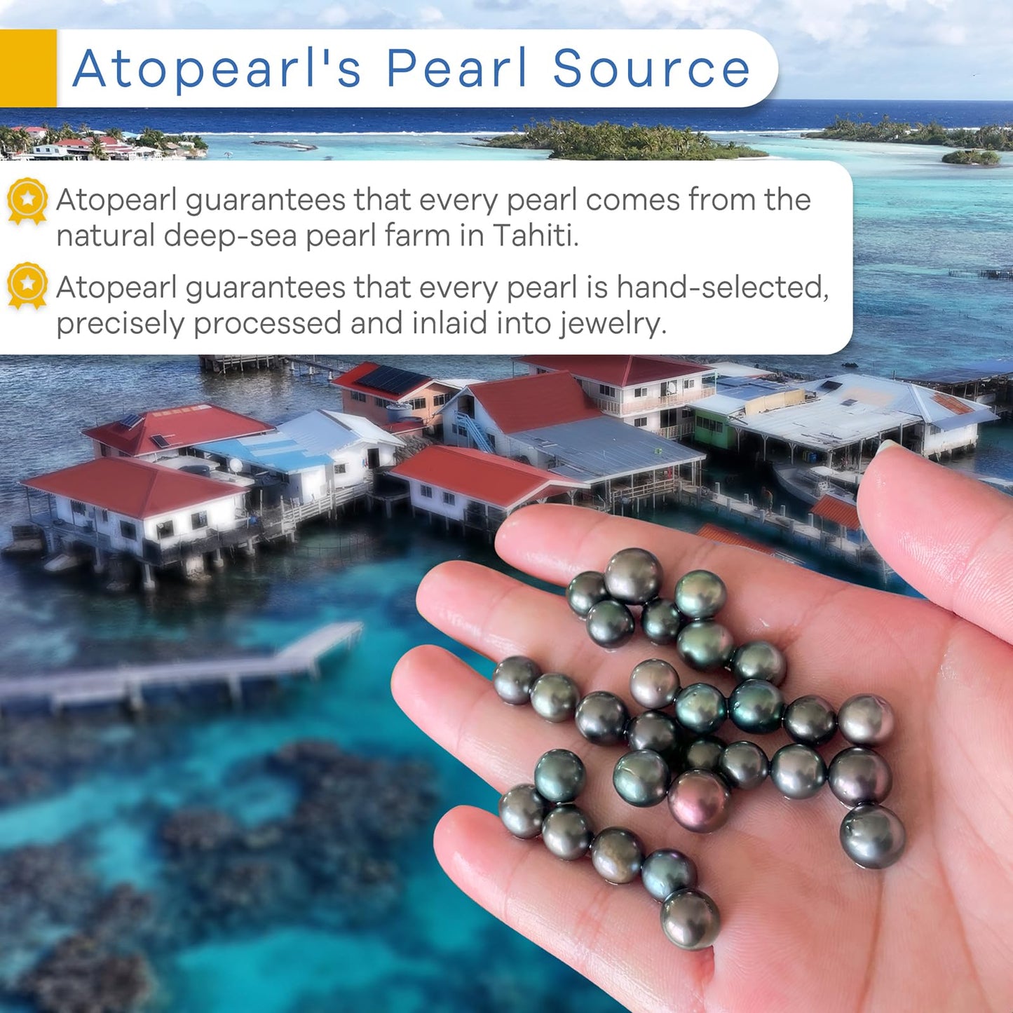 Atopearl Lucky Conch Tahitian Black Pearl with Moissanite Pendant Necklace, 9-10MM AAAA Pearl Gifts for Women Wife Wedding Birthday Anniversary Valentines